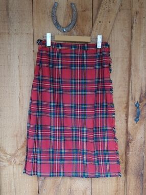 Pringle Red Tartan Pencil Skirt with Classic Plaid